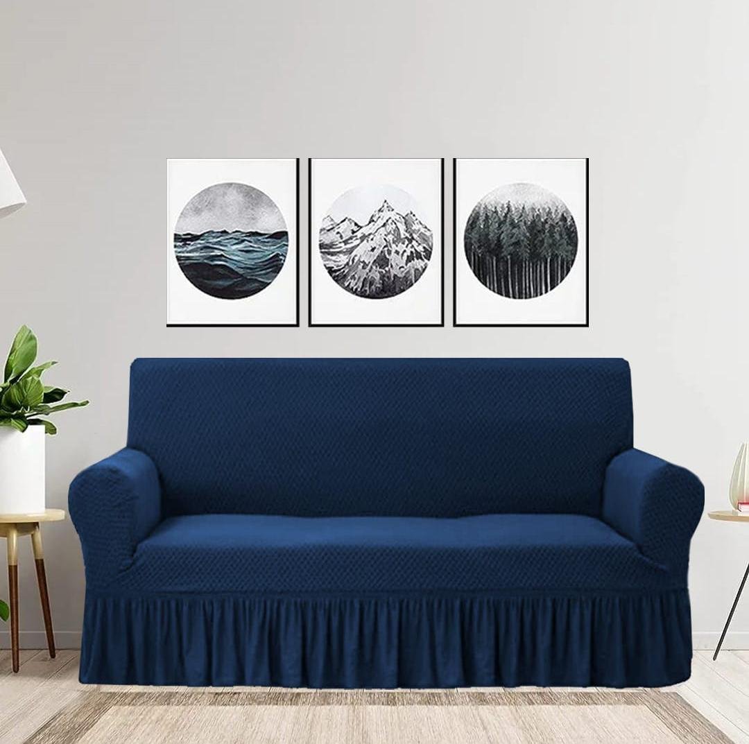 2 Premium Stretchable Sofa Cover | Modern Slipcover for 3-Seater Sofa - Image 1